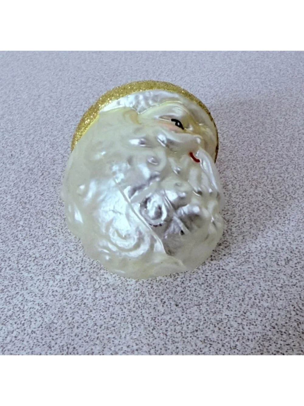 Germany Blown Glass Santa Claus Head Ornament Christmas Vintage Hand-Painted 4